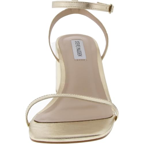 Steve Madden Women's Audrina Heeled Sandal, Gold Leather, 8