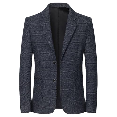 Blazer classique pour homme à motif écossais ajusté veste sport