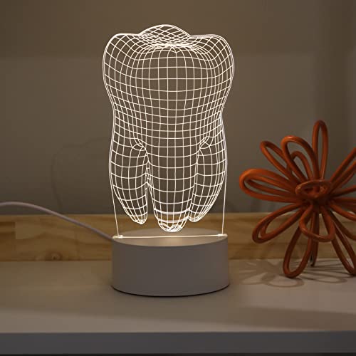 Luminária LED 3dD decorativa (Dente / Dentista)
