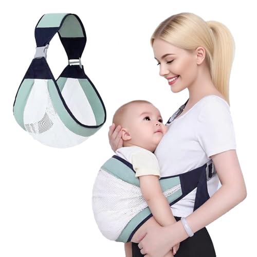 Noaxylic Portabebes, Portabebés Lateral, Toddler Carrier, Bandolera Portabebe, Canguro para Bebe, Portabebés Ajustable para Bebés, Porteo Bebe, Babys von 0 bis 36 Monaten, Kleinkinder bis 22kg (Verde）