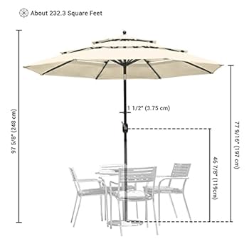 Amazon.com: GenSDH 9 feet 3 Layers Patio Umbrella with
