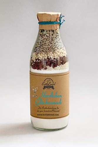 Brotbackmischung "Herzlichen Glückwunsch" Brotbackmischung Backmischung im Glas Flasche Geschenk Geschenkidee Cover