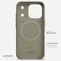 WIIUKA Hülle für iPhone 18 Pro / 17 Pro, Leder aus Deutschland, Lederhülle extra Dünn, Premium Handyhülle, Case, Qi, skiin, Vintage Taupe – Ansicht 5