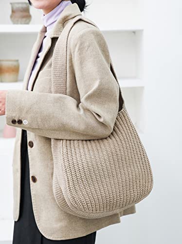 Image of ENBEI Women's Crochet Tote Bag Knit Shoulder bag,Aesthetic Bag,Cute Eco-Friendly Tote for Travel,Daily Use,Gift Box Packaging