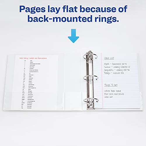 Avery Economy View 3 Ring Binders, 3" Round Rings, 4 White Binders (03360) #TOP6