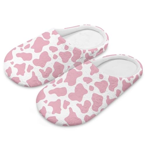 Women Warm Slip On Winter Slippers, Men Comfy Wide House Slippers Reusable for Shoeless Home