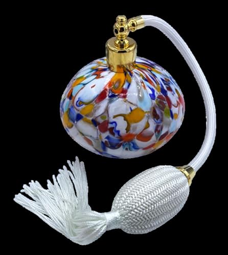 Botella con pulverizador para perfume de cristal de Murano Vinciprova con Murrina 4