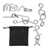 Pack: 6 juegos de lógica con 2 piezas de metal cada uno; bolsa incluida, ideal para viajes
