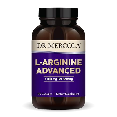 Dr. Mercola L-Arginine Advanced, 30 Servings (90 Capsules), 1,000 mg Per Serving, Dietary Supplement, Supports Energy Production, Non-GMO