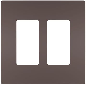 Legrand radiant RWP262DBCC6 Screwless Wall Plates, 2 Gang, Two Decorator Rocker GFCI Cover, Dark Bronze 1 Count