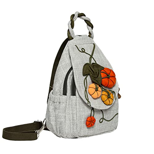 Light lady backpack Casual Canvas Backpack，Hand-woven ladies backpack，Convertible Multifunctional Straps Ladies Shoulder Chest Bag2