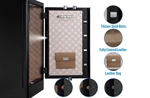 Tenamic Deluxe Biometric Fingerprint Safe Box Smart Touch Screen Fireproof Safe For Home Office Hotel 5.1 Cubic Feet #TOP2