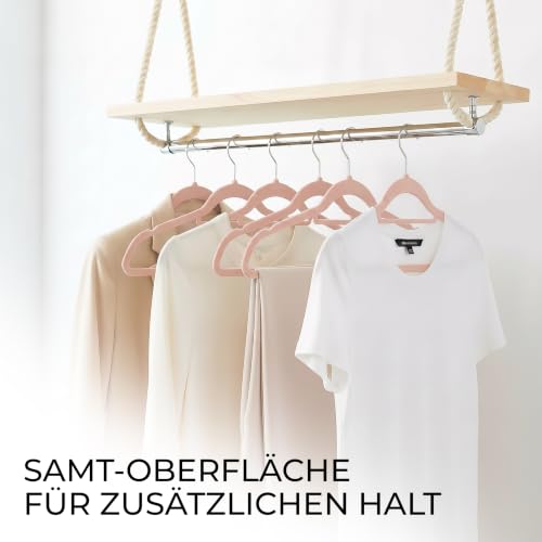 Utopia Home - Premium Kleiderbügel aus Samt (Rosa, 50er-Pack) – Ansicht 6