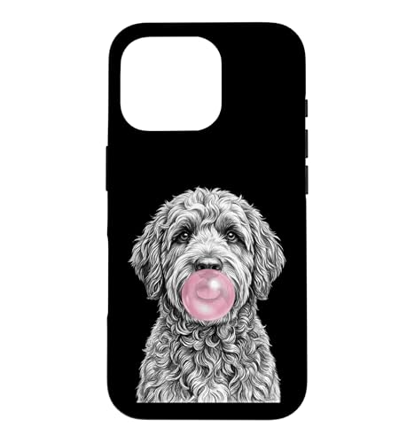 Portuguese Water Dog Blowing Pink Bubblegum Case for iPhone 16 Pro