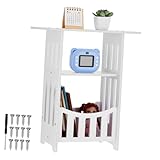 KOMBIUDA Beistelltisch Nachttisch Aus Holz Weiß Multifunktional Für Wohnzimmer Schlafzimmer Wohnraum Kleine Räume