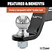 CURT 45042 Trailer Hitch Mount with 2-5/16-Inch Ball & Pin, Fits 2-Inch Receiver, 7,500 lbs, 4-Inch Drop