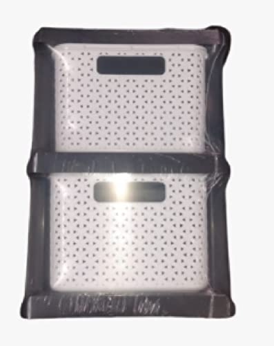 Gaveteiro plastico organizador rattan 02 gavetas preto/branco