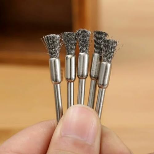 20PCS Edelstahl Reinigung Ende Bürsten Stift, 1/8″(3mm) x 1/5″(5mm) Metall Rost Entfernung, Reinigung und Polieren Rotary Tools