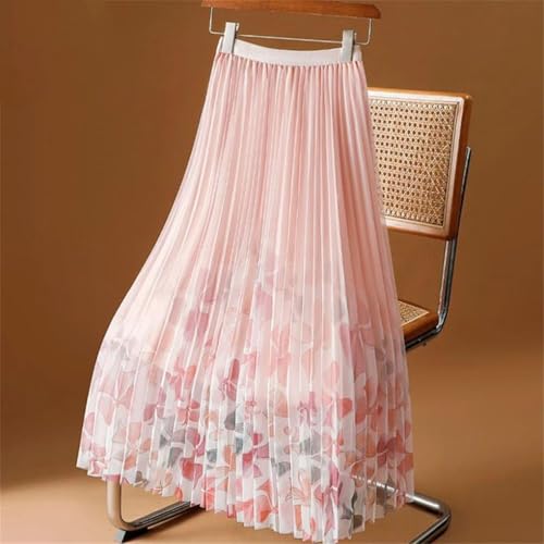 Floral Print Pleating Skirts Midi Long Streetwear Bottoms Skirt2