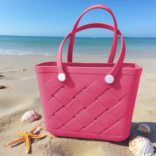 Afwerirc Rubber Beach Bag for Women, Waterproof Sandproof Large Tote, Lightweight Non-Slip Base, Bolso de Playa2