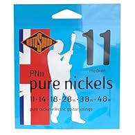 Rotosound strings for electric guitar PURE NICKELS6-str. PN11Medium 11-48 Made in UK, Pure Nickels, ideal for blues, rockabilly, perfect with vintage pickups. 100% pure nickel strings, warm tone Gentle on fingers and frets, easy pulling