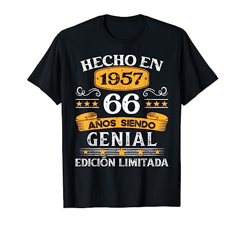 66 Años Cumpleaños Regalo Hombre Hecho En 1957 Hecho En 1957 Camiseta