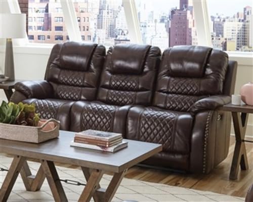Image of Torque - Mikkel Leatherette Recliner Sofa 3 Seater Manual- Dark Brown | Three-Seater Recliners Couch Chair | Triple 3 Seater Recliner Sofa for Living Room 1 Year Warranty