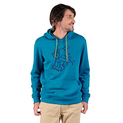 OXBOW O1SAVAN Sweat à Capuche imprimé Bleu Maya XXL - Image 3