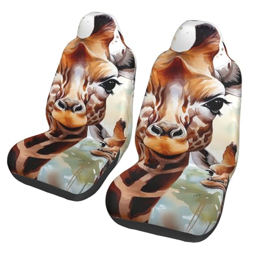 Housse de siège avant pour voiture et SUV motif cerf aquarelle