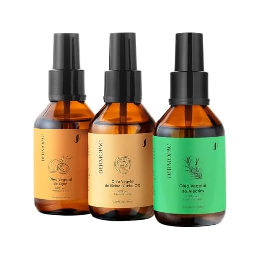 Kit 3 Óleos Vegetais Ojon, Óleo de Rícino e Alecrim, 100ml cada, Tratamento Capilar Nutritivo e Restaurador