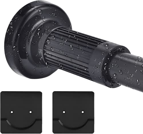 Tension Black Shower Curtain Rod 46-62 Inches, Adjustable Shower Curtain Rods 1 Inch Stainless Steel, Anti-Slip Tension Curtain Rod With Holder For Bathroom… #TOP4