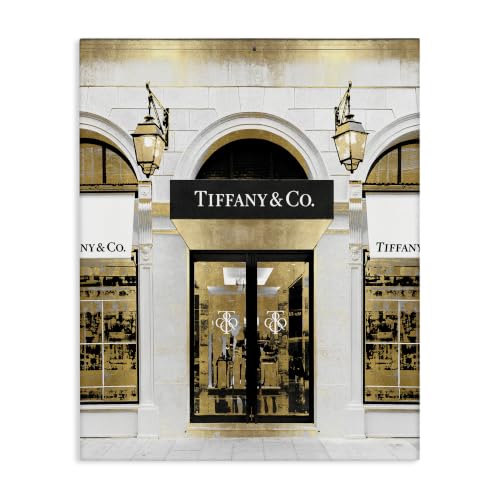 Stupell Industries Designer Jewelry Storefront Urban Glam Fashion Photography, Design by Madeline Blake, Gold, 24 x 30