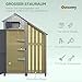 Outsunny Gartenschrank Holz Geräteschrank Gartenhaus mit Giebeldach Holzhütte Geräteschuppen 129 x 51,5 x 180 cm Grau+Schwarz