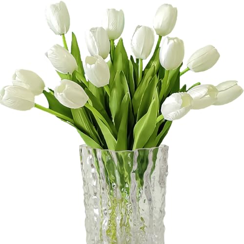 AOLOSA White Tulips Silk Real Touch