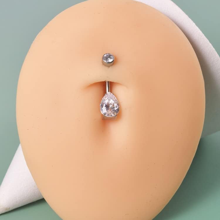limerencia 14G G23 Titanium Belly Button Ring with Small Teardrop Cubic Zirconia 10mm Internally Threaded Navel Piercing Jewelry - Image 6