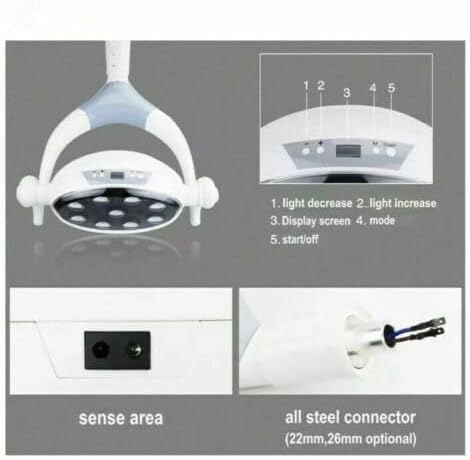 Rigoberto Lab LED Lamp with Sensor 9 LEDs Oral Light Lamp for Medical Unit Chair 26MM