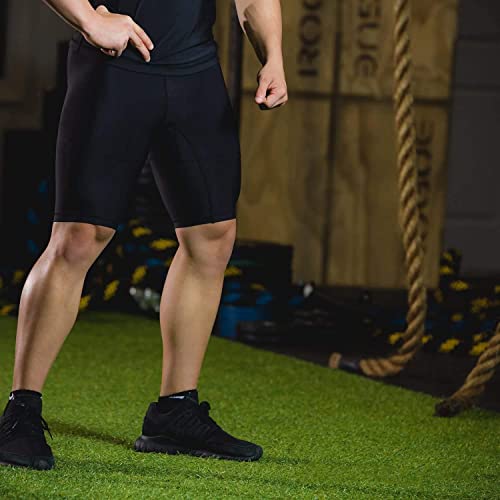 Image of HYPing Compression Shorts for Men Gym Sports Best Tights Skins Short Half for Running, Swimming, Yoga, Cricket, Football, Athlete Wear Nylon, Black