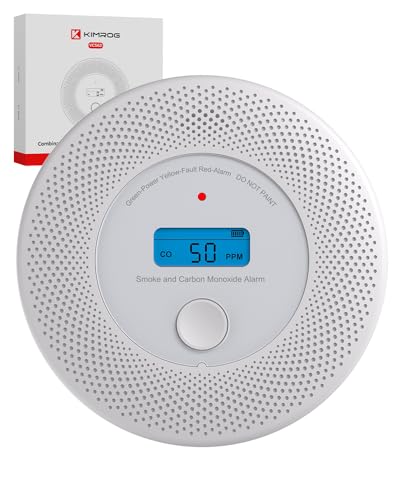 KIMROG 10-Year 2-in-1 Smoke & CO Detector with LCD
