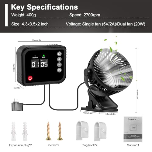 Ventilateur de serre Teksome à rotation 360° haute performance - 7