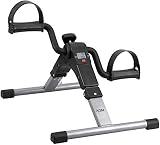 AGM Pedales Estaticos, Mini Bicicleta Estática, Pedaleador Plegable LCD Pantalla, Máquinas de Piernas para Entrenamiento de Brazos y Piernas Resistencia Ajustable
