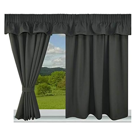 Caravan Fully Lined Dark Grey Curtains Cover