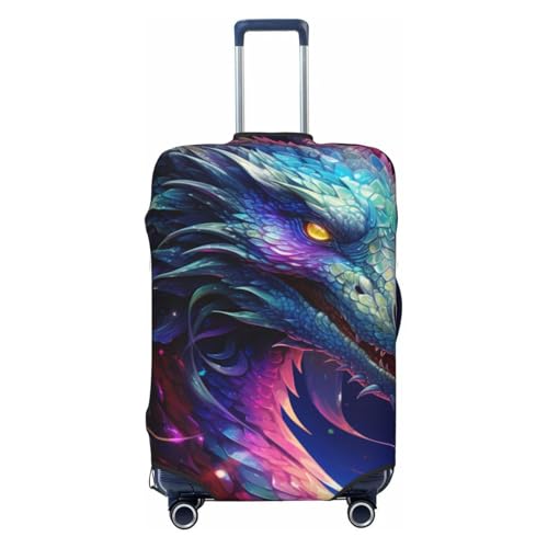 Colorful Dragon Elastic Travel Luggage Covers Dustproof Scratch-Resistant Suitcase Protector Fit 22-24 Inch