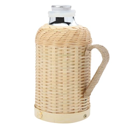 Hervidor térmico de bambú de 1.3l con interior de vidrio termo portátil retro 2