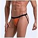 Xiaojmake Low Rise Cotton Briefs Sexy Bikini Underwear For Men Sexy G-String Thong Trunks Comfy Bikini Briefs with Pouch Orange