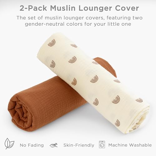 habibee Muslin Baby Lounger Cover, Baby Lounger Pillow Covers for Newborn — view 4