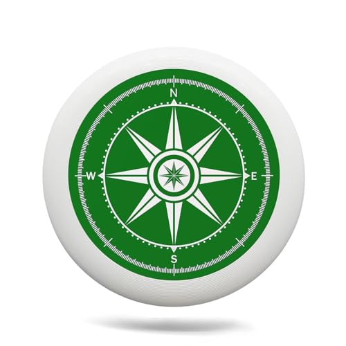 Uanvaha Compass Sport Disc Sailor Adventure Compass Rose Green Flying Disc 175g Ultimate Disc Equipment for Backyard Beach Park Lawn Outdoor Sports