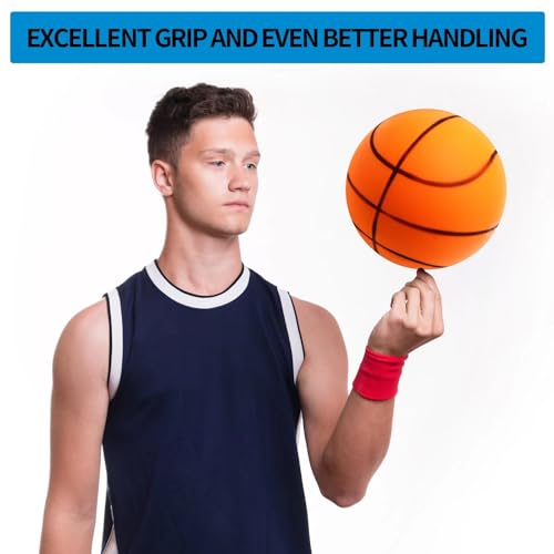 Usoway 2024 Silent Basketball Dribbling Indoor, Silent Foam Basketball, Indoor Training Foam Ball No Noise No Sound Basketball Orange Color Size 24CM(29.5 inches)