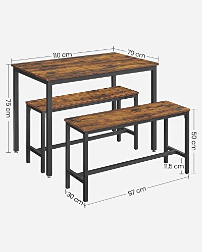 Table à Manger avec 2 Bancs Solution Gain de Place Contre l'Encombrement - 4
