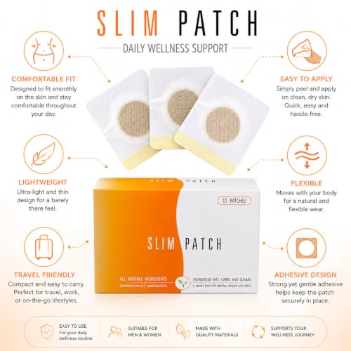 Image of Slim Patch Body Comfort Patch for Daily Wellness Support | Adhesive Skin Patches | Easy to Apply | Comfortable Fit | Lightweight & Travel Friendly | 10 Patches