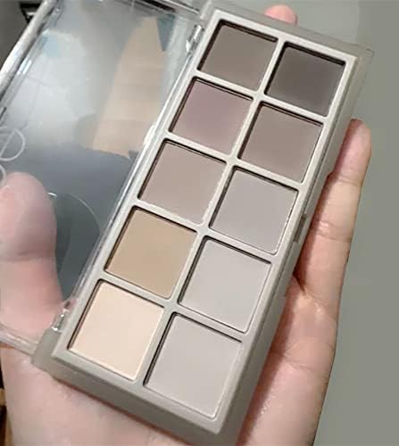 Go Ho 10 Colors Eyeshadow Palette,All Matte Naked Eyeshadow Makeup,Highly Pigmented Blendable Shades Nude Eye Shadow,Waterproof Cool-tone Eyeshadow Makeup Palette,Sweet Mint 04